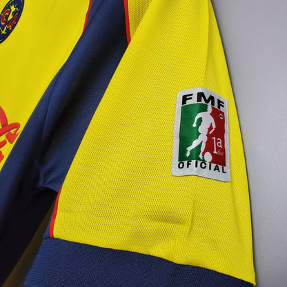 Retro Club America Jersey 2001-02 Home Yellow Football Kit Soccer Jersey