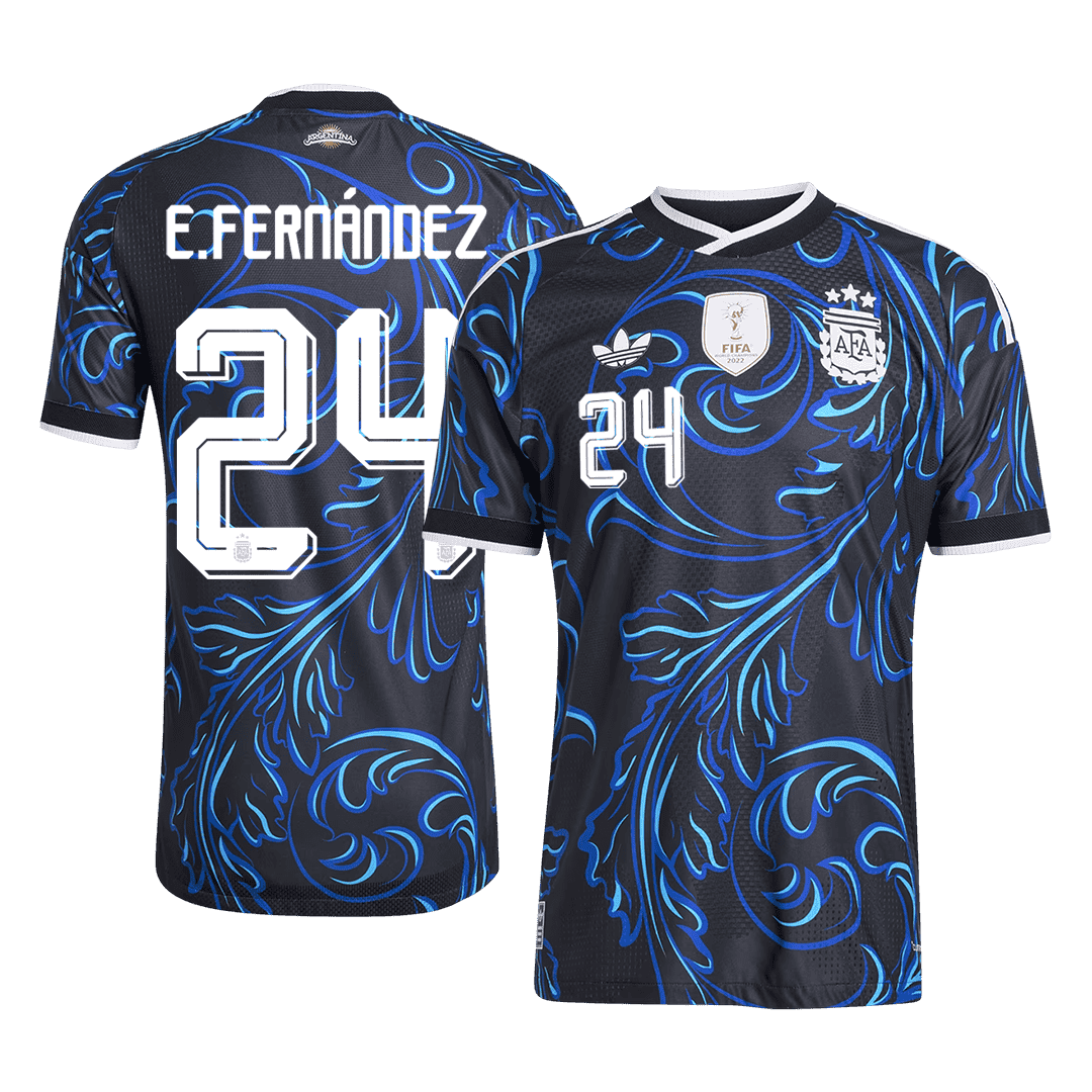 E. FERNÁNDEZ #24 Mens Argentina World Cup Away Jersey 2026 - Player Version (Slim Fit)
