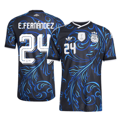 E. FERNÁNDEZ #24 Mens Argentina World Cup Away Jersey 2026 - Player Version (Slim Fit)
