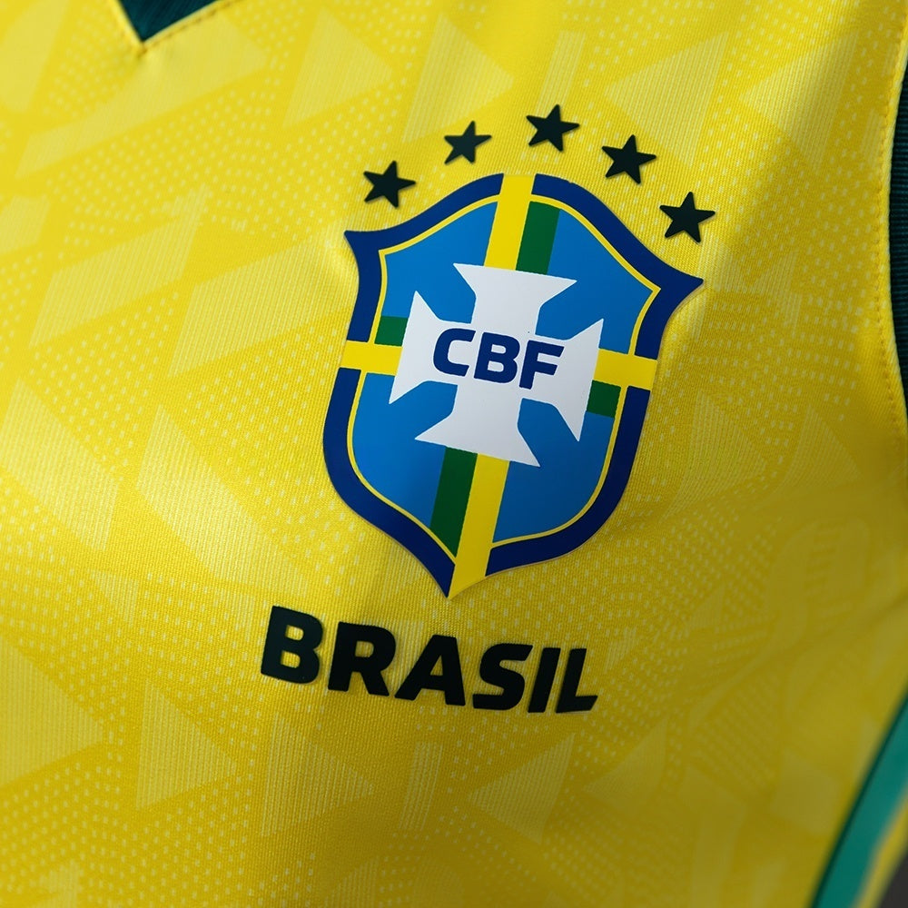 Women Brazil  Crop Tank Top Home Jersey 2026 World Cup Football Kit Soccer Shirt