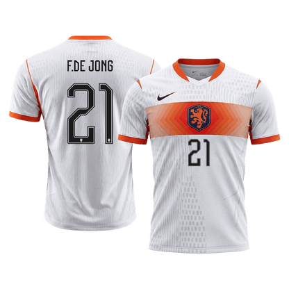 F.DE JONG #21 Mens Netherlands World Cup Away Jersey 2026 - Player Version (Slim Fit)