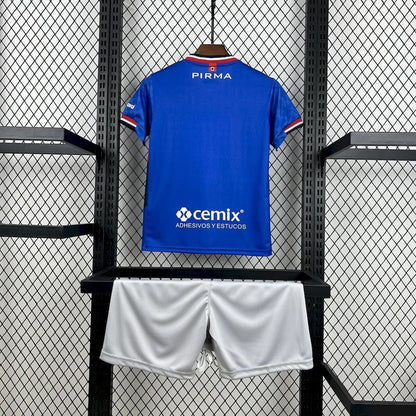 Kids Cruz Azul Jersey 25/26 Home Football Kit Soccer Jersey