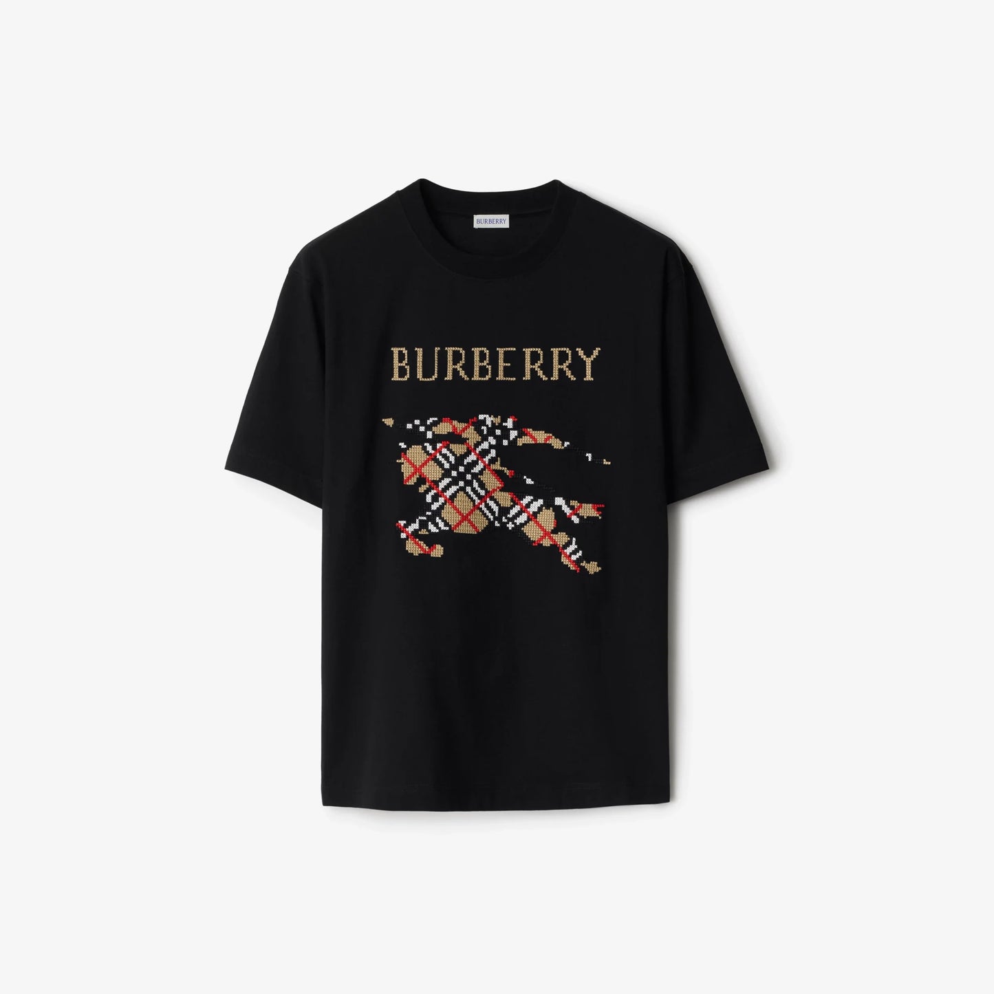 Burberry Ryan Cross Stitch EKD T-Shirt in Black