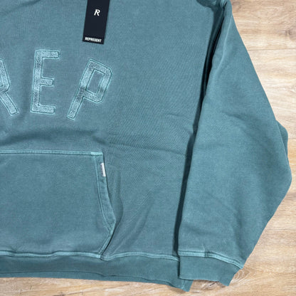 Represent Rep Applique Hoodie in Forest Green