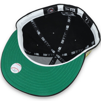 New Era Oakland Athletics 50th Anniversary Metallic Logo Side Patch 59fifty Fitted Hat-Black