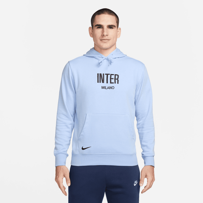 Nike Men's Inter Milan Club Fleece French Terry Pullover Hoodie-Light Marine/Black