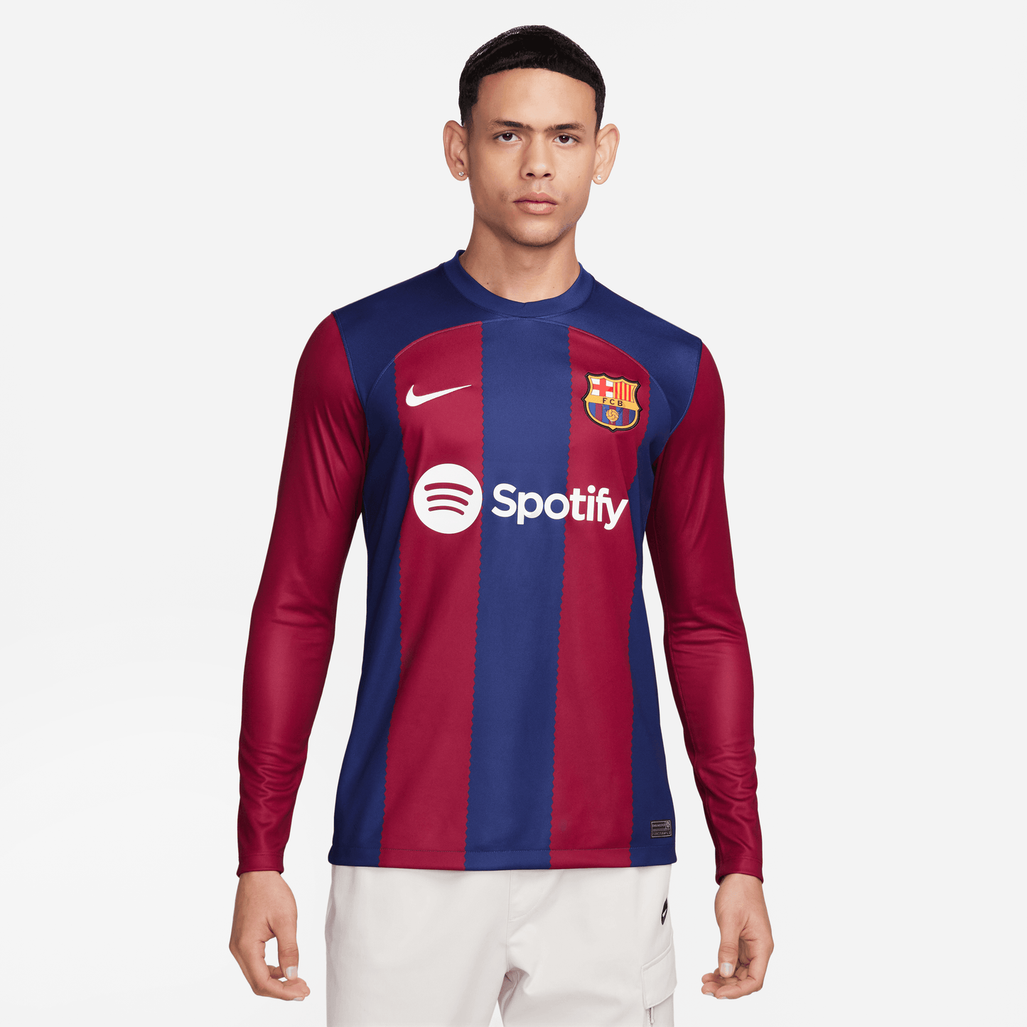 Nike Men's FC Barcelona Stadium Home Long Sleeve Dri-FIT Soccer Jersey 23/24