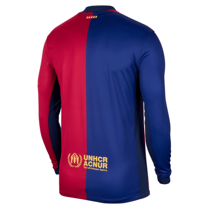 Nike Men's FC Barcelona Stadium Home Long Sleeve Dri-FIT Soccer Jersey 24/25