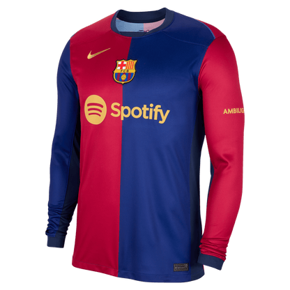 Nike Men's FC Barcelona Stadium Home Long Sleeve Dri-FIT Soccer Jersey 24/25