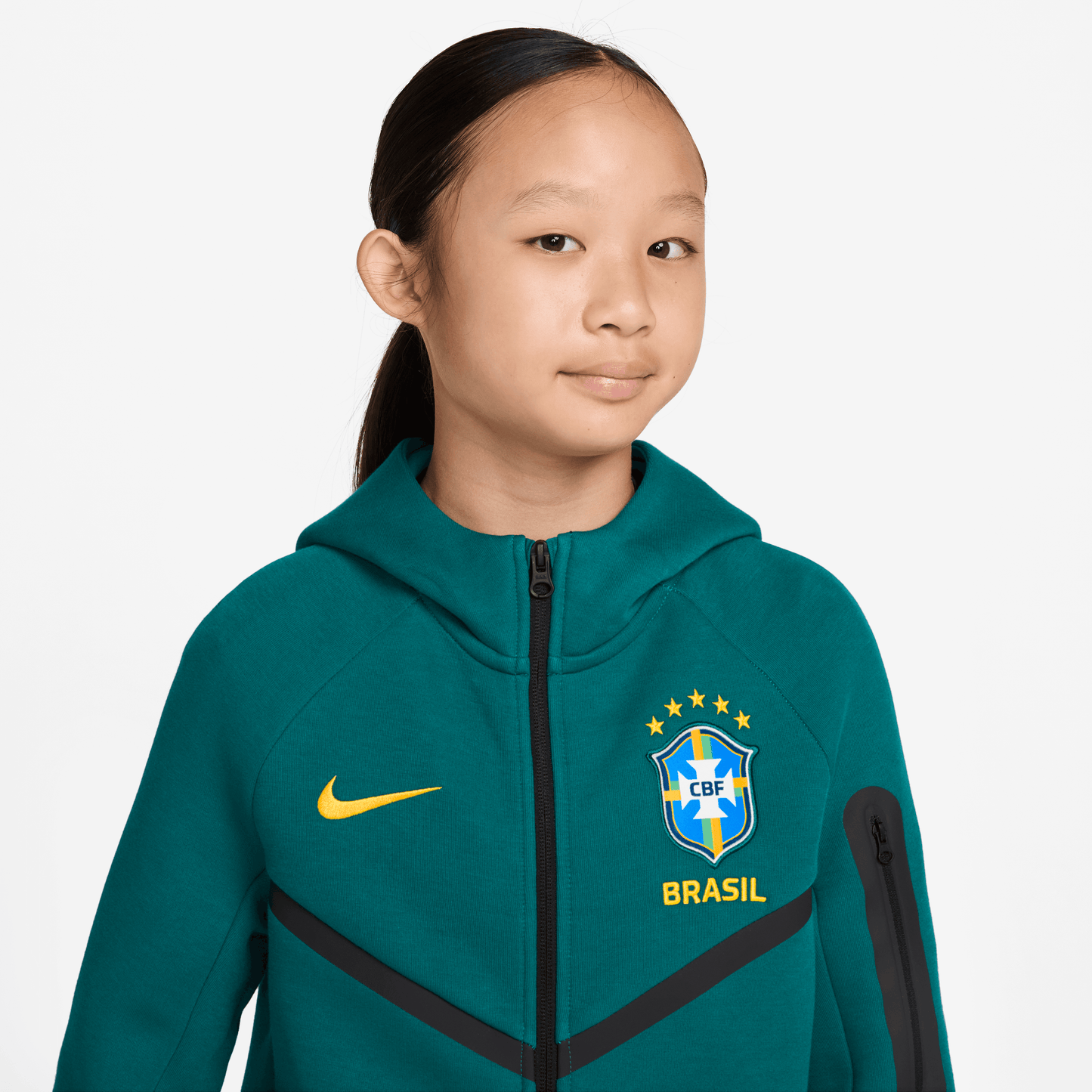 Nike Brazil Tech Fleece Big Kids' (Boys') Soccer Full-Zip Hoodie