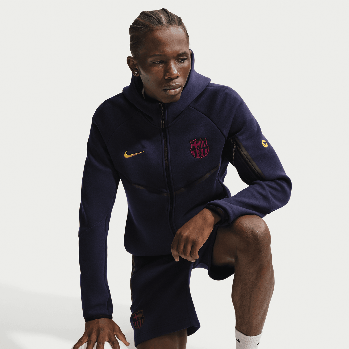Nike FC Barcelona Tech Fleece Windrunner Soccer Full-Zip Hoodie