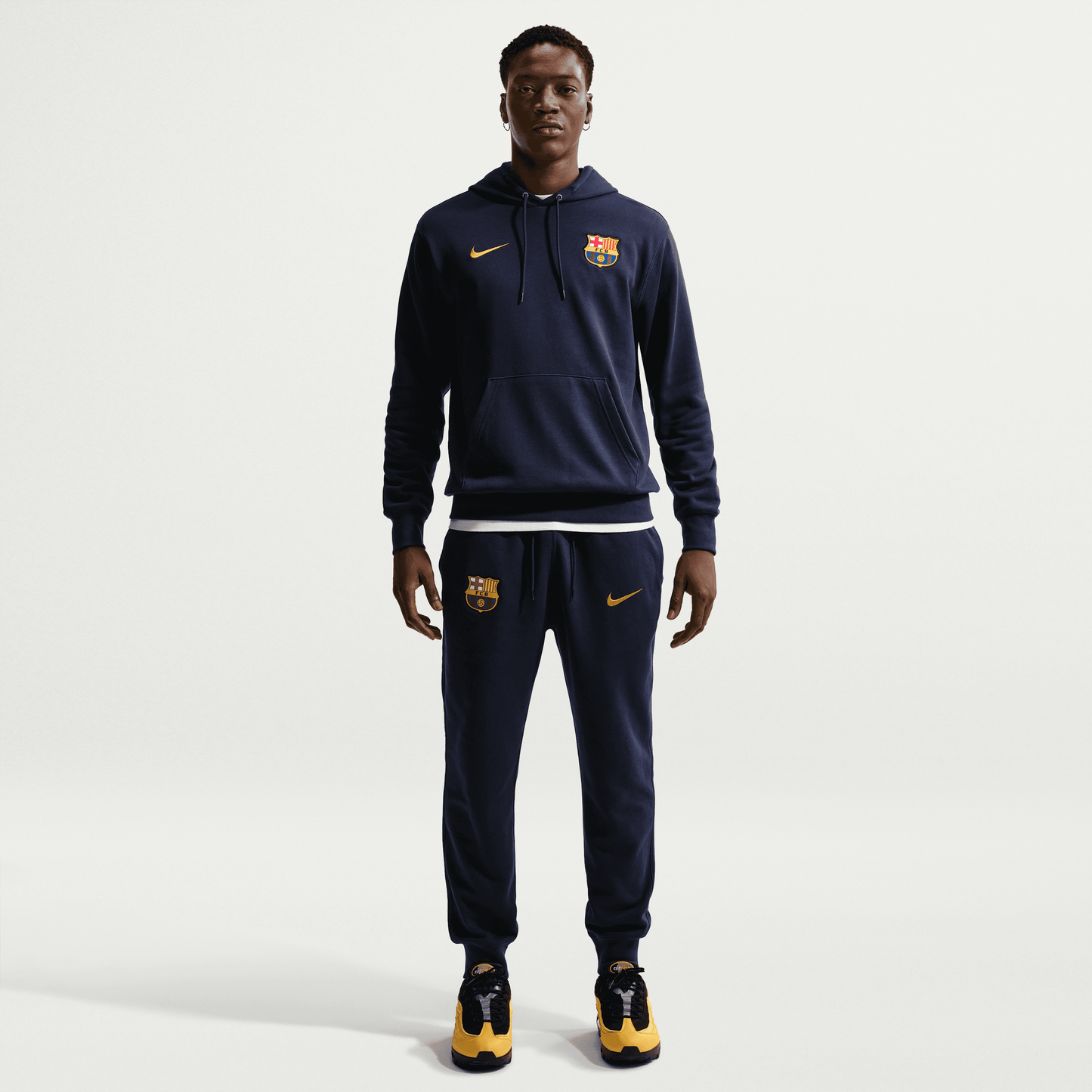 Nike FC Barcelona Club Pullover Hoodie -Navy