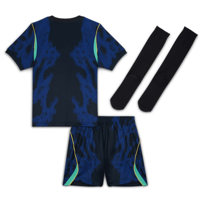 Nike Little Kids Brazil Stadium Away Jordan Soccer Replica 3-Piece Kit