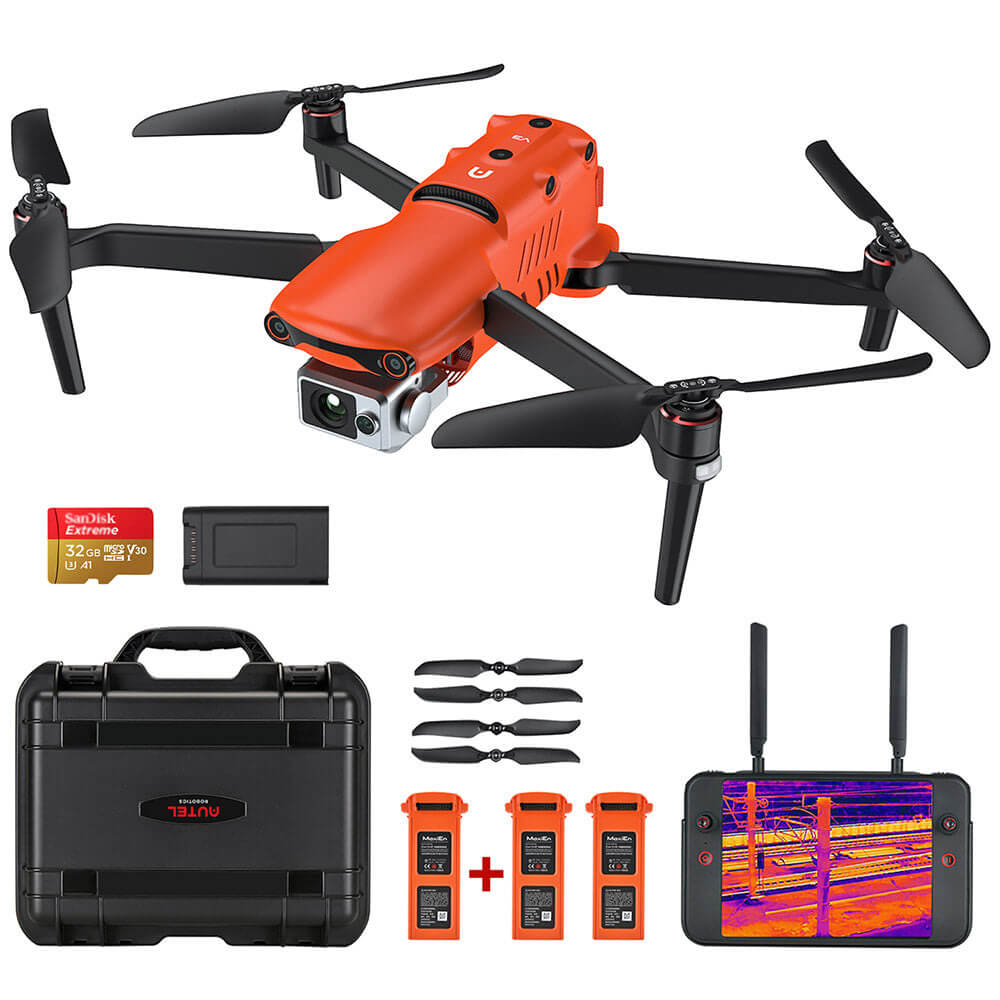 Autel Robotics EVO II Dual 640T V3 Thermal Imaging Drone 640x512 Infrared 8K Camera Rugged Bundle GPS Professional Quadcopter RTF