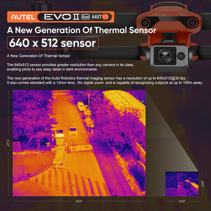 Autel Robotics EVO II Dual 640T V3 Thermal Imaging Drone 640x512 Infrared 8K Camera Rugged Bundle GPS Professional Quadcopter RTF