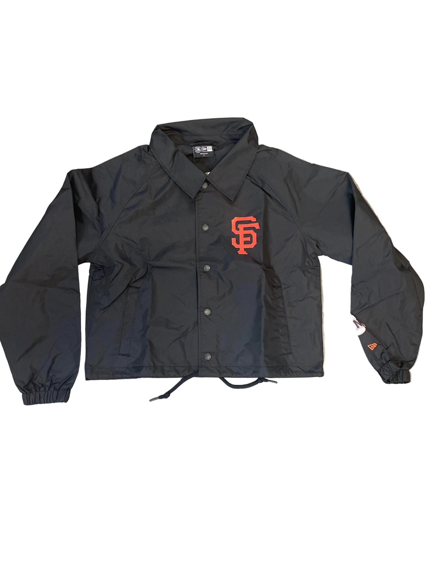 New Era Women's San Francisco Giants Cropped Windbreaker Jacket-Black