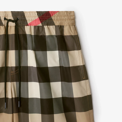 Burberry Check Swim Shorts in Archive Beige