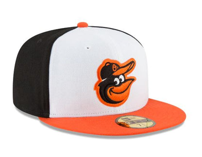 NEW ERA BALTIMORE ORIOLES HOME AUTHENTIC COLLECTION 59FIFTY FITTED-ON-FIELD COLLECTION BLACK/ORANGE