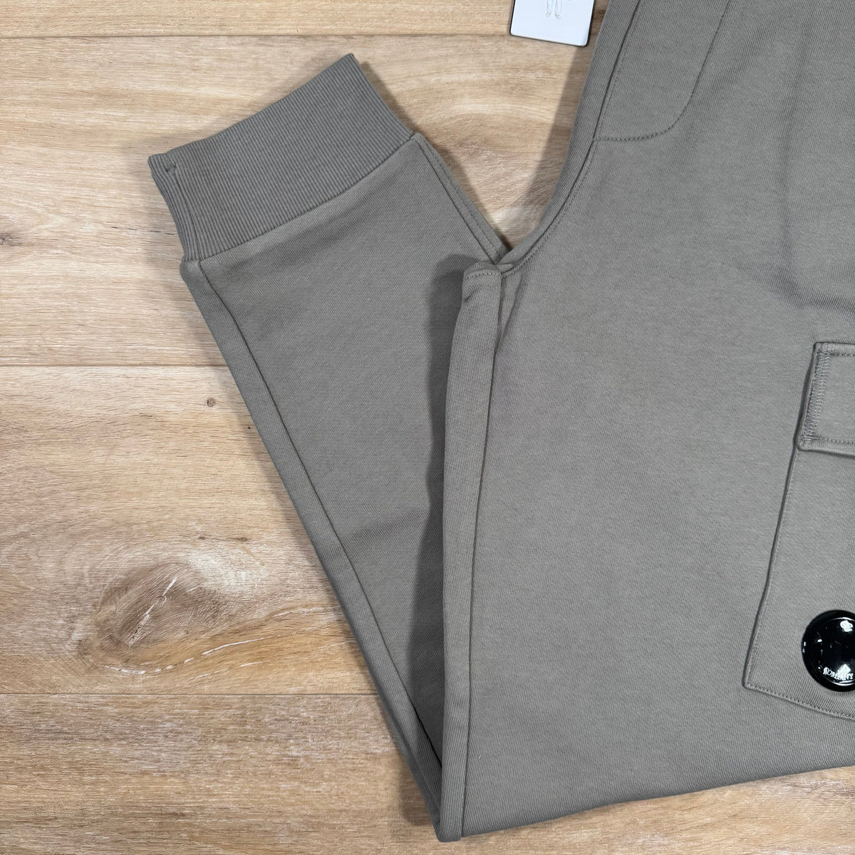 C.P. Company Diagonal Raised Fleece Lens Sweatpants in Fungi Grey