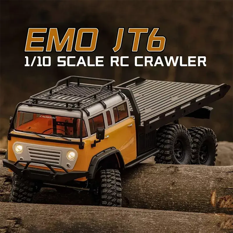 CROSSRC EMO JT6 1/10 Scale 6WD 6x6 RC Crawler Flatbed Truck Trailer Off-Road RTR