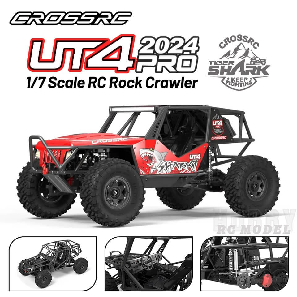 CROSSRC UT4 PRO Tiger Shark 1/7 Scale 4WD Brushless RC Rock Crawler High-Speed Off-Road RTR
