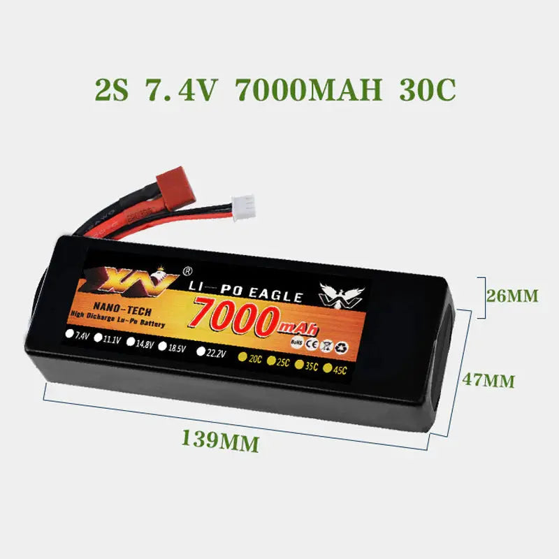 Henglong RC Tank Replacement 7000mAh Lithium Battery Compatible with Heng Long Remote Control Tanks