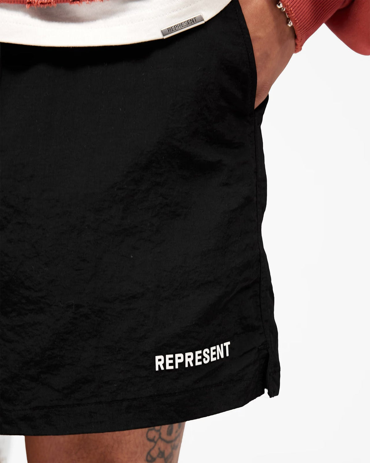 Represent Swim Short in Jet Black