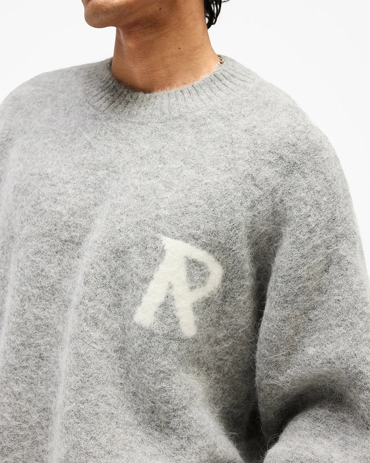 Represent Logo Knit Sweater in Grey