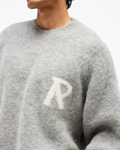 Represent Logo Knit Sweater in Grey