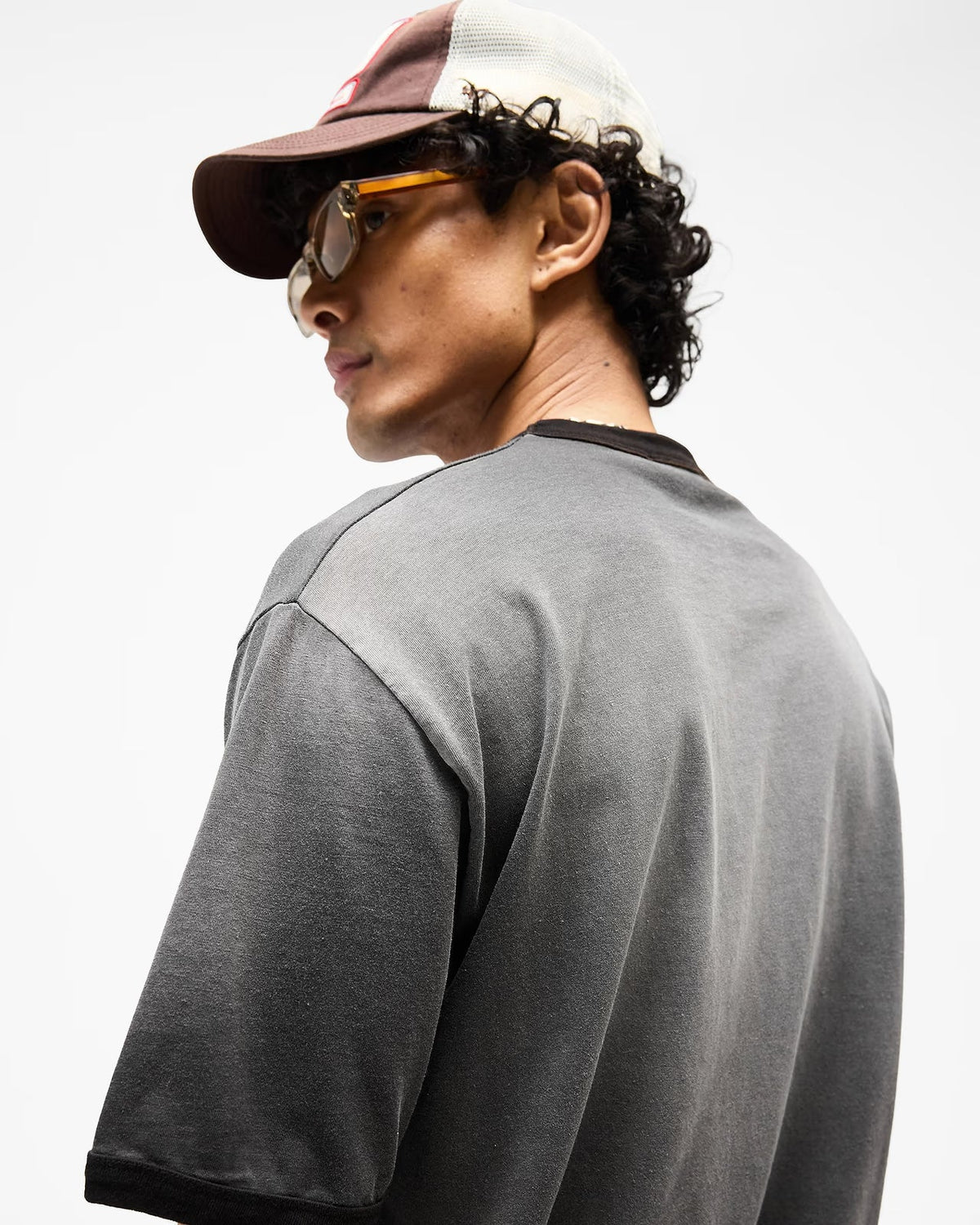Represent Ringer T-Shirt in Stained Black
