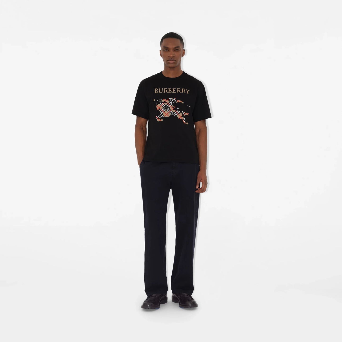 Burberry Ryan Cross Stitch EKD T-Shirt in Black