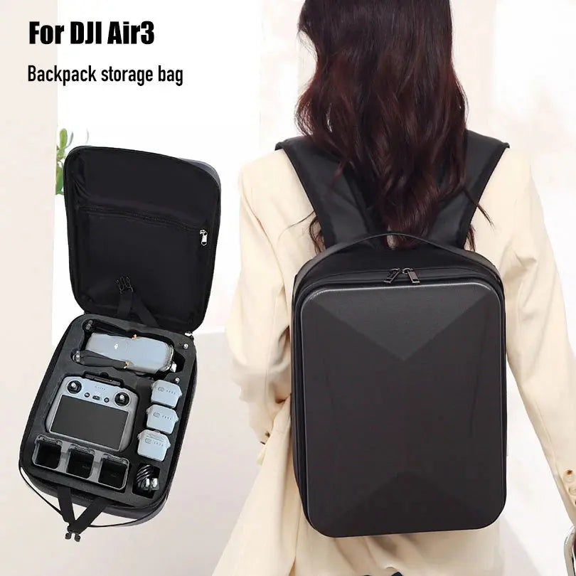 DJI Air 3 Hard Shell Backpack Storage Bag Waterproof Carrying Case Drone Accessories