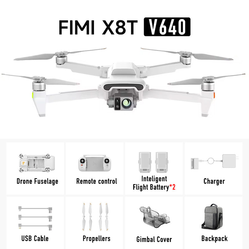 FIMI X8T V384 4K Drone Infrared Thermal Imaging 3-Camera Gimbal RokLink 5.0 20KM GPS Professional Quadcopter RTF