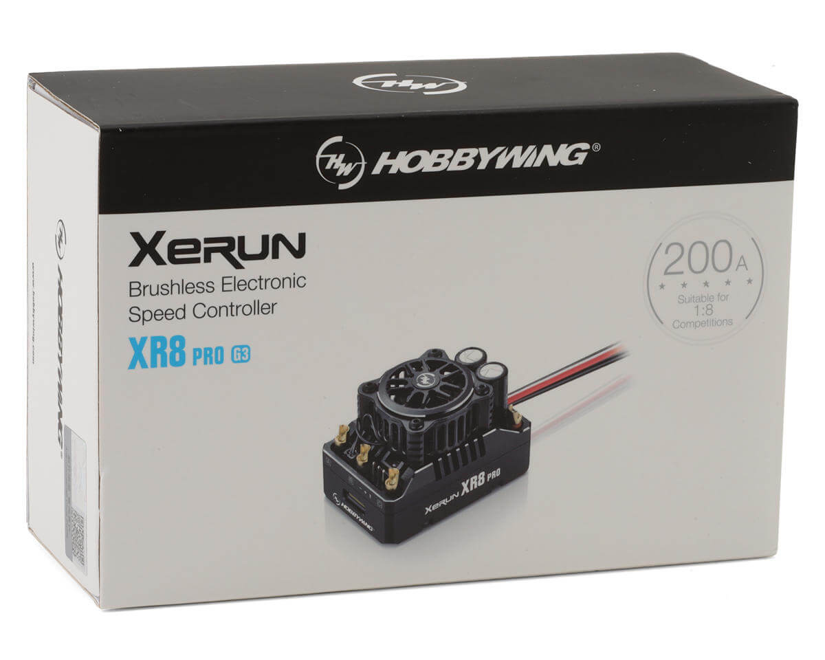Hobbywing XeRun XR8 Pro G3 200A 2-4S Sensored Brushless ESC for 1/8 RC Buggy & Truggy