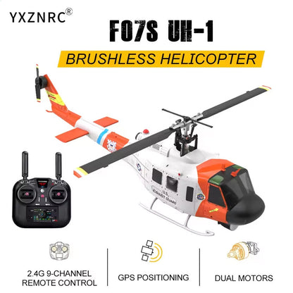 YUXIANG F07S RC Helicopter Huey UH-1D Coast Guard Scale GPS Intelligent Control System