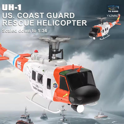 YUXIANG F07S RC Helicopter Huey UH-1D Coast Guard Scale GPS Intelligent Control System