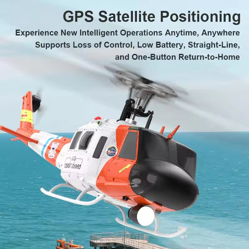 YUXIANG F07S RC Helicopter Huey UH-1D Coast Guard Scale GPS Intelligent Control System