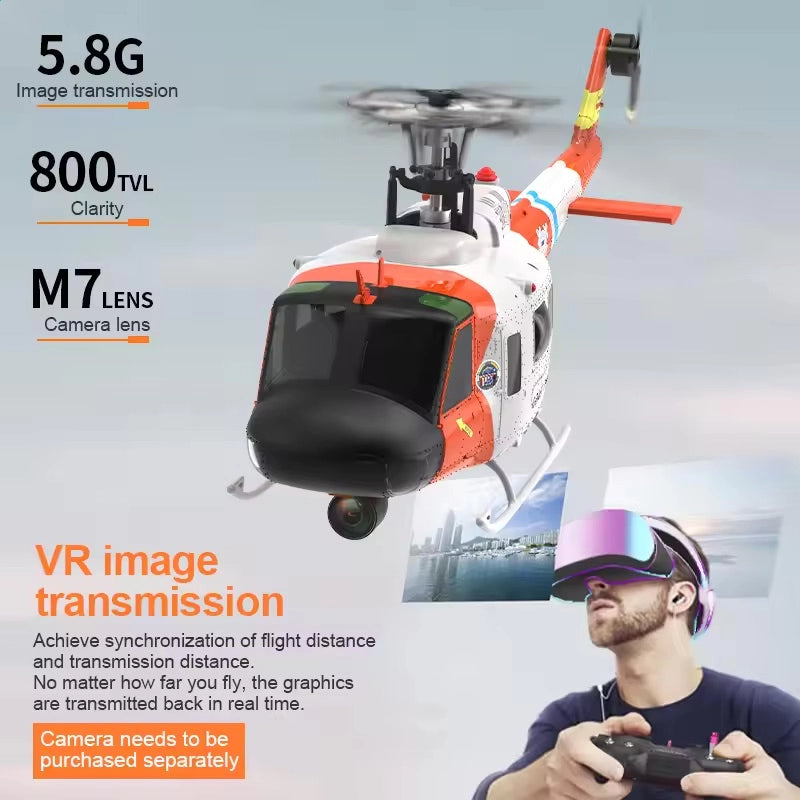 YUXIANG F07S RC Helicopter Huey UH-1D Coast Guard Scale GPS Intelligent Control System