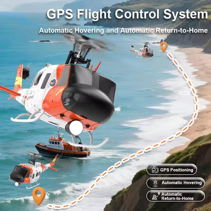 YUXIANG F07S RC Helicopter Huey UH-1D Coast Guard Scale GPS Intelligent Control System