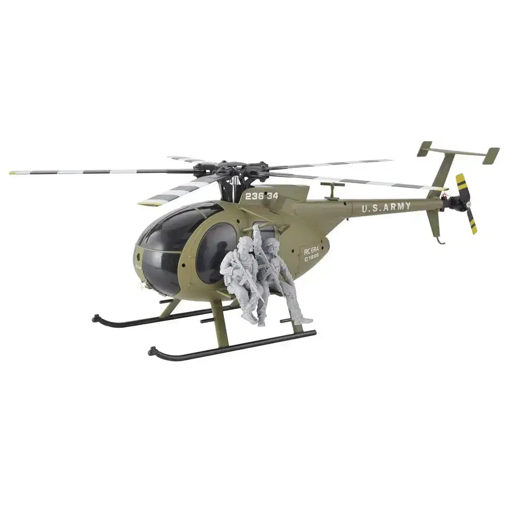 RCERA C189S MD500 Little Bird 1/28 Scale 6CH Dual Brushless Optical Flow RC Military Helicopter RTF