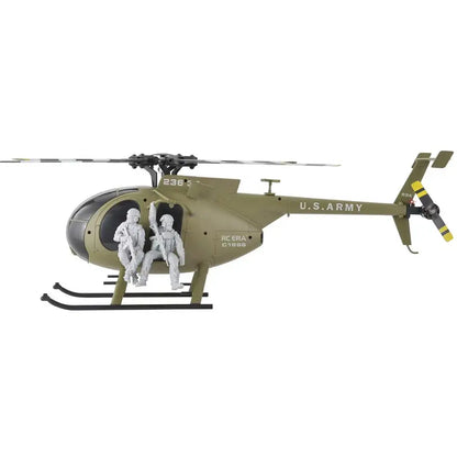 RCERA C189S MD500 Little Bird 1/28 Scale 6CH Dual Brushless Optical Flow RC Military Helicopter RTF