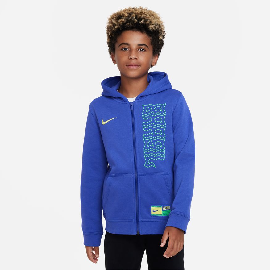 Nike Brazil Club Fleece Big Kids' Full-Zip Hoodie