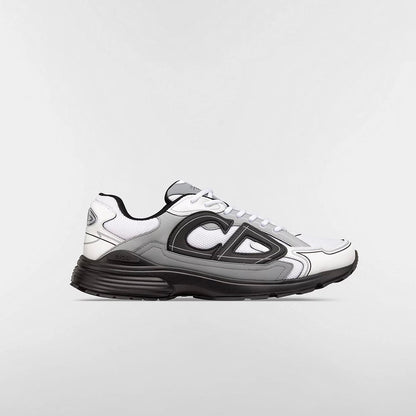 Dior B30 Countdown Sneaker in White Technical Mesh and White and Grey Technical Fabric