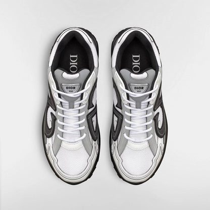 Dior B30 Countdown Sneaker in White Technical Mesh and White and Grey Technical Fabric