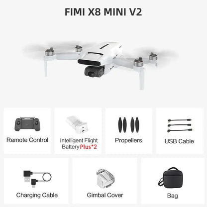 FIMI X8 MINI V2 4K Drone 3-Axis Gimbal HDR 9KM GPS 37min Flight 245g Foldable Quadcopter RTF