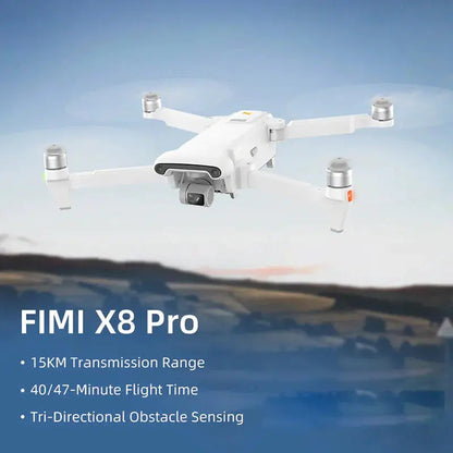 FIMI X8 PRO 4K Drone 3-Axis Gimbal GPS 15KM 1/1.3-inch CMOS Tri-Directional Obstacle Avoidance Quadcopter RTF
