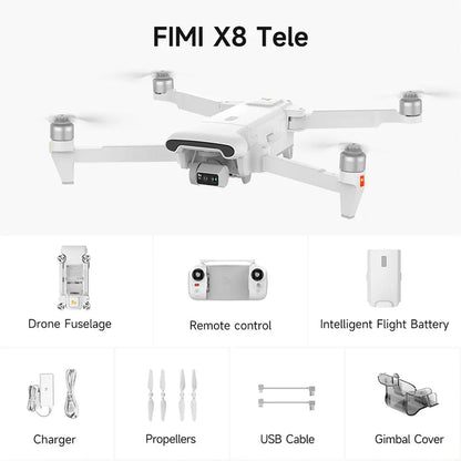 FIMI X8 TELE 4K Drone 3-Axis Gimbal HDR 48MP 30x Camera GPS 10KM Professional Aerial Photography Quadcopter RTF