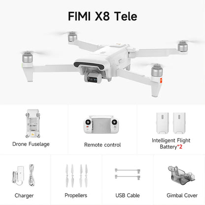 FIMI X8 TELE 4K Drone 3-Axis Gimbal HDR 48MP 30x Camera GPS 10KM Professional Aerial Photography Quadcopter RTF