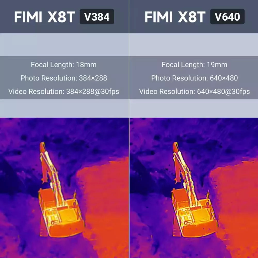 FIMI X8T V384 4K Drone Infrared Thermal Imaging 3-Camera Gimbal RokLink 5.0 20KM GPS Professional Quadcopter RTF