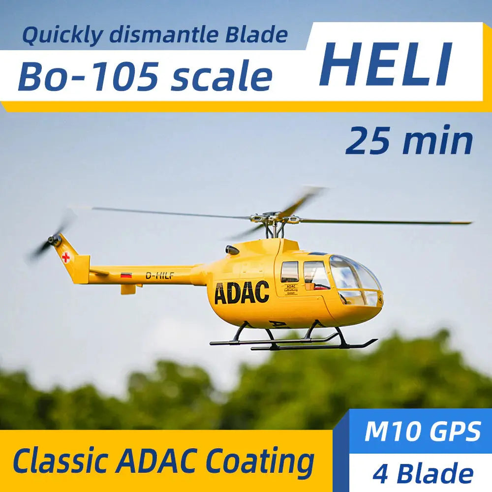 FLYWING BO-105 450L Scale 6CH Brushless GPS Altitude Hold H1 Flight Controller RC Helicopter PNP/RTF